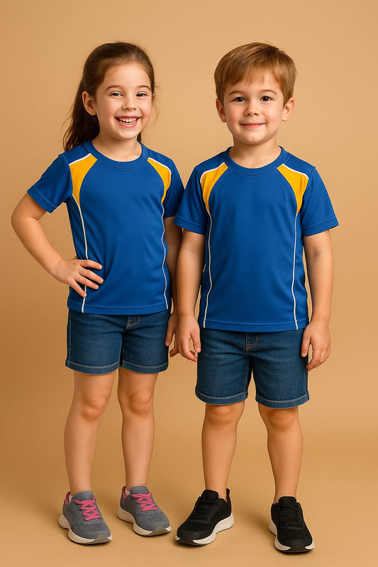 2714-Encore ZR-10 Activewear T-Shirt Kids-Royal Yellow