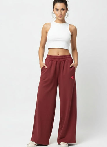 2761-Osk Women Wide Leg Sweatpant-Brown