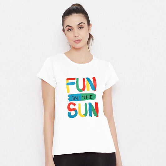 Fun In The Sun Print T-Shirt For Women-0004