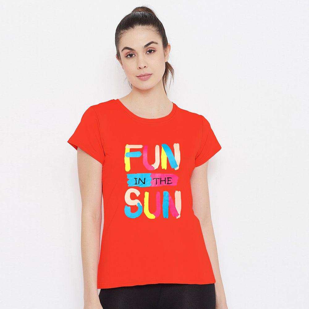 Fun In The Sun Print T-Shirt For Women-0004