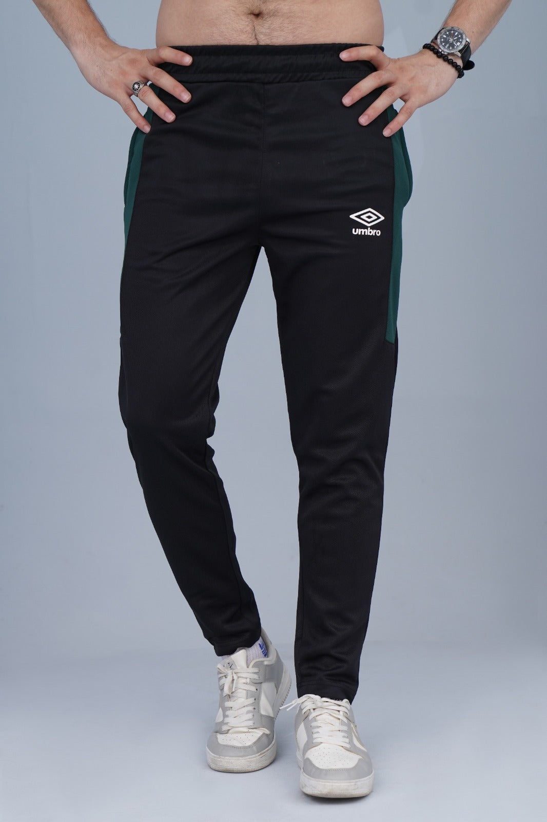 2673-Umb Dry-Fit Side Panel Trouser-FX003-Black Green
