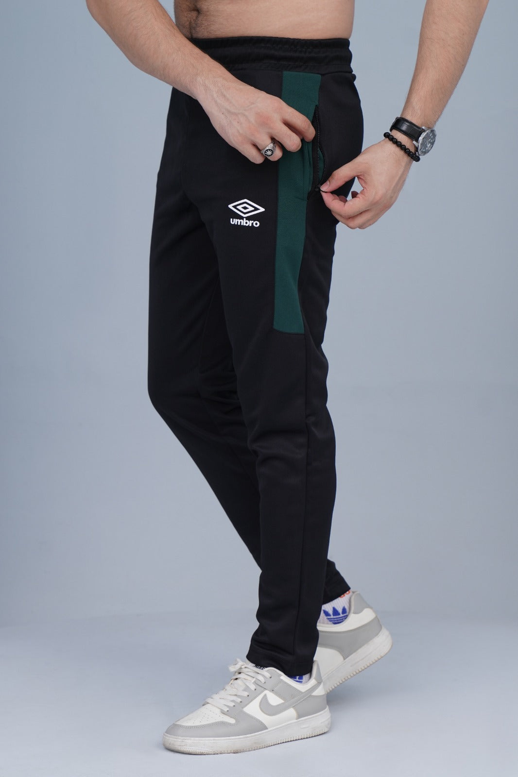 2673-Umb Dry-Fit Side Panel Trouser-FX003-Black Green