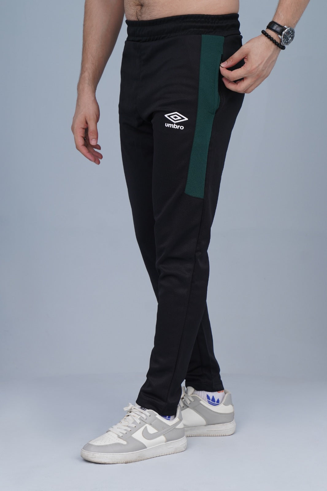 2673-Umb Dry-Fit Side Panel Trouser-FX003-Black Green