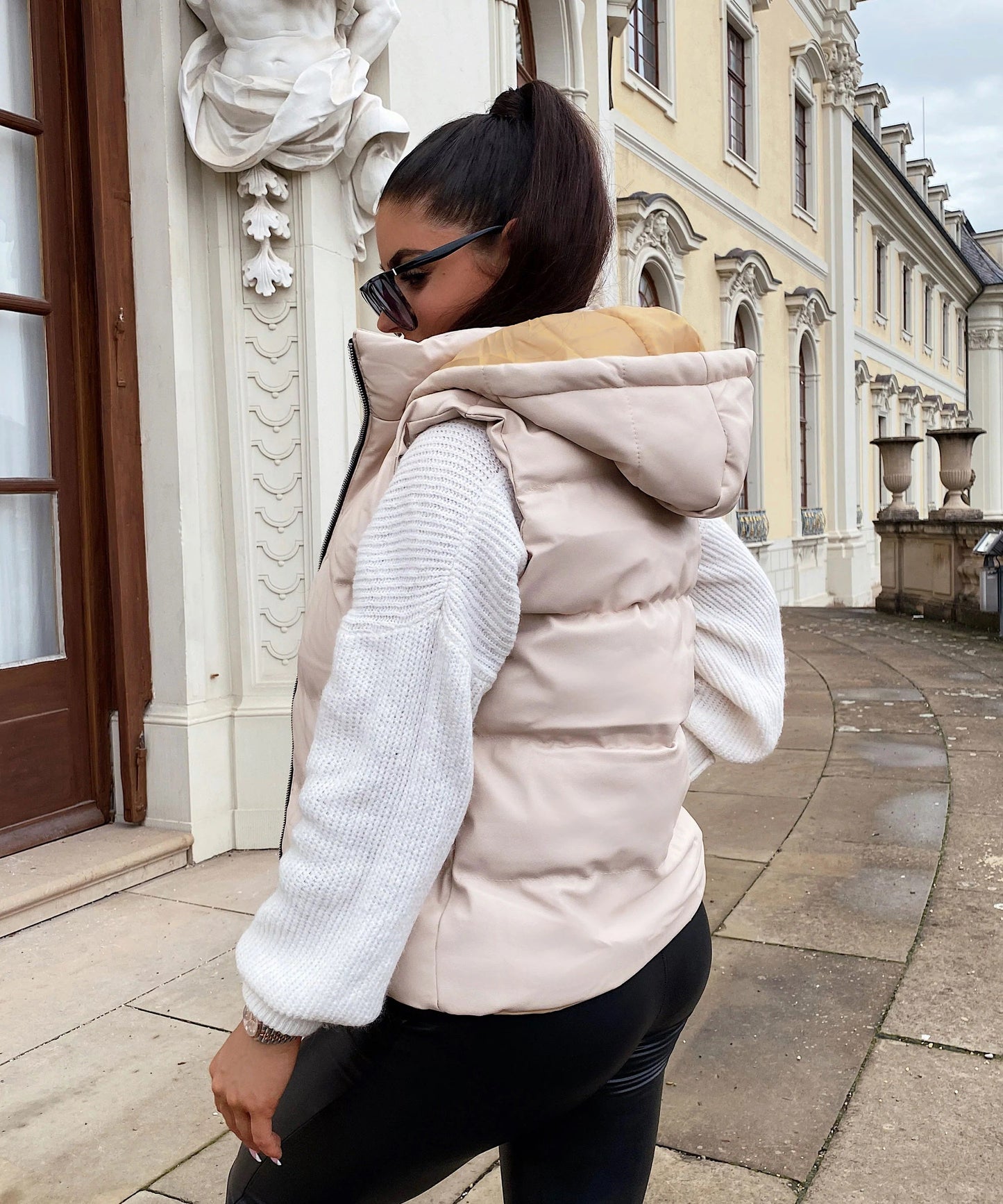 Stone Sleeveless Leather jacket for Women-2022 - FactoryX.pk