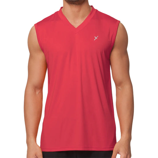 Cflex Activewear V-Neck TankTop-2453-Red