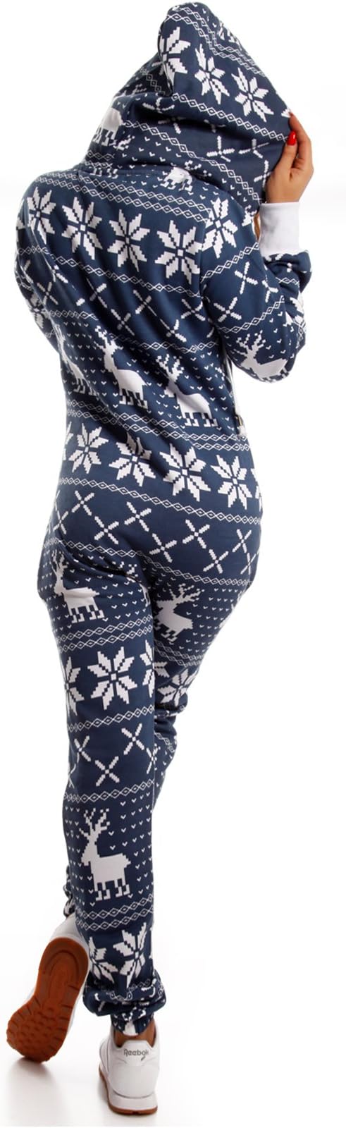 Crazyage Deer Print Jumpsuit For Women-2285-Navy