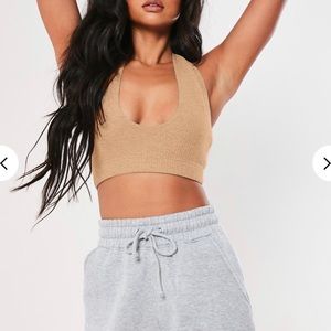 Missguided HalterNeck Bralet-2246-Camel