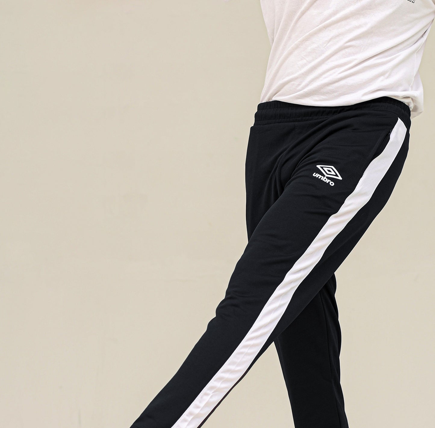 2449-Umb Dry-Fit Side Panel Trouser-FX002-Black White