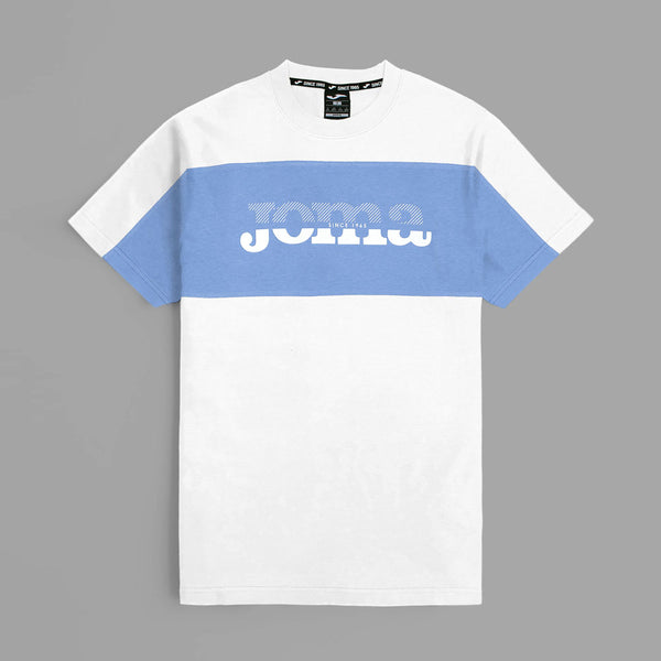 Joma Front Panel Logo T-shirt For Men-MTST-2173-White Blue