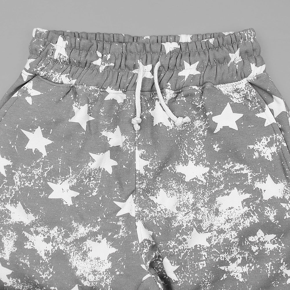 Utility Pocket Star print tracksuit-Ladies-2032-Grey - FactoryX.pk