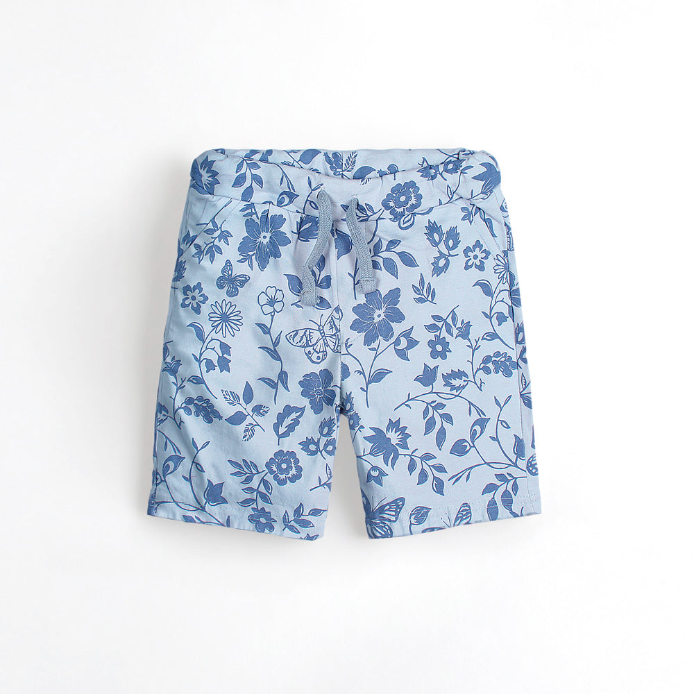 Lefties Flower print Nicker for kids-KNKR-0099-Light Sky - FactoryX.pk