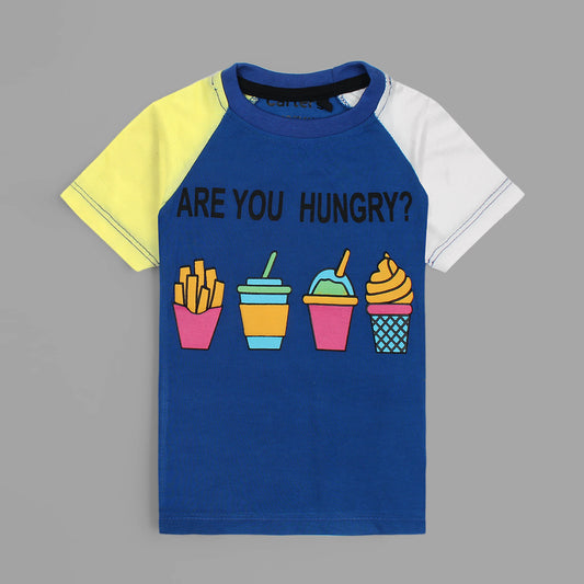 Carters are you hungry Pritned T-shirt For Boys-KTST-2197-Royal