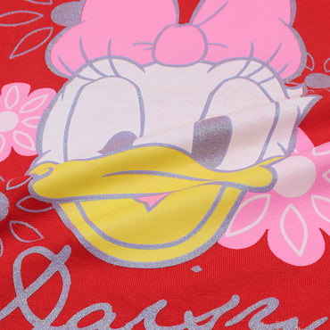 Zochee Duck Printed Girls T-shirt-KTST-2210-Red