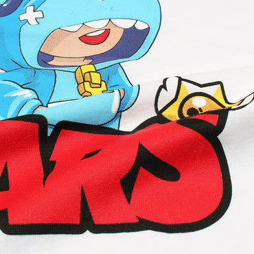 Zara Brawl Stars Printed T-shirt For Boys-KTST-2205-White