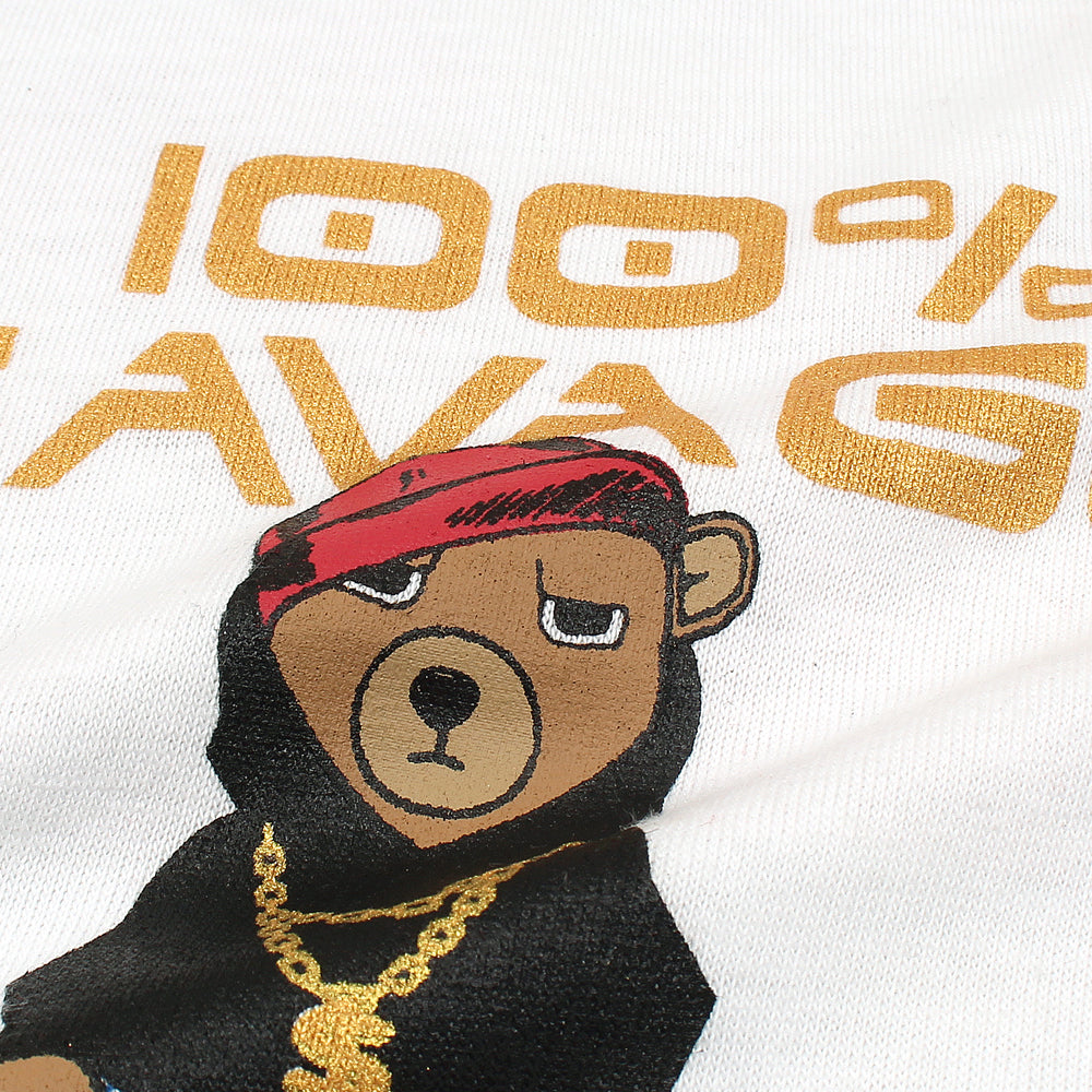 Truth Subtance 100% Savage Printed T-shirt For Boys-KTST-2199-White