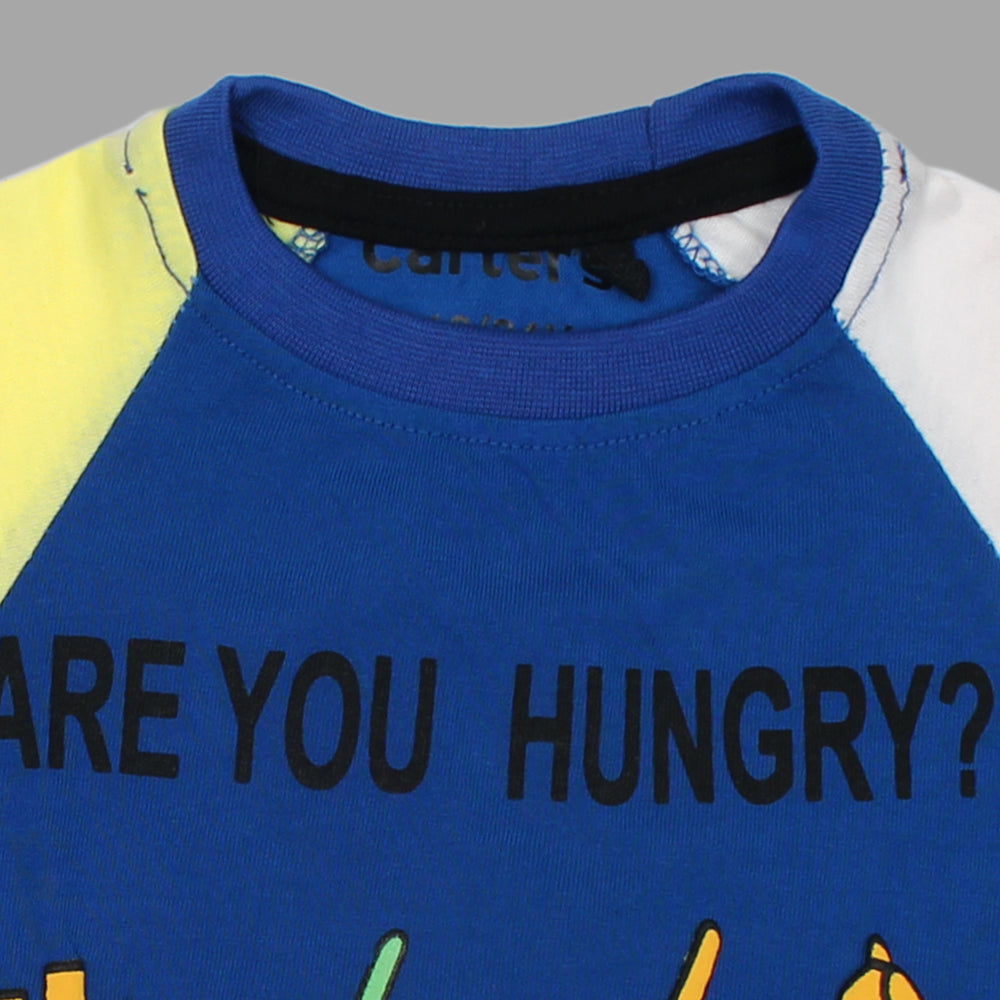 Carters are you hungry Pritned T-shirt For Boys-KTST-2197-Royal