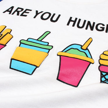 Carters are you hungry Pritned T-shirt For Boys-KTST-2197-White