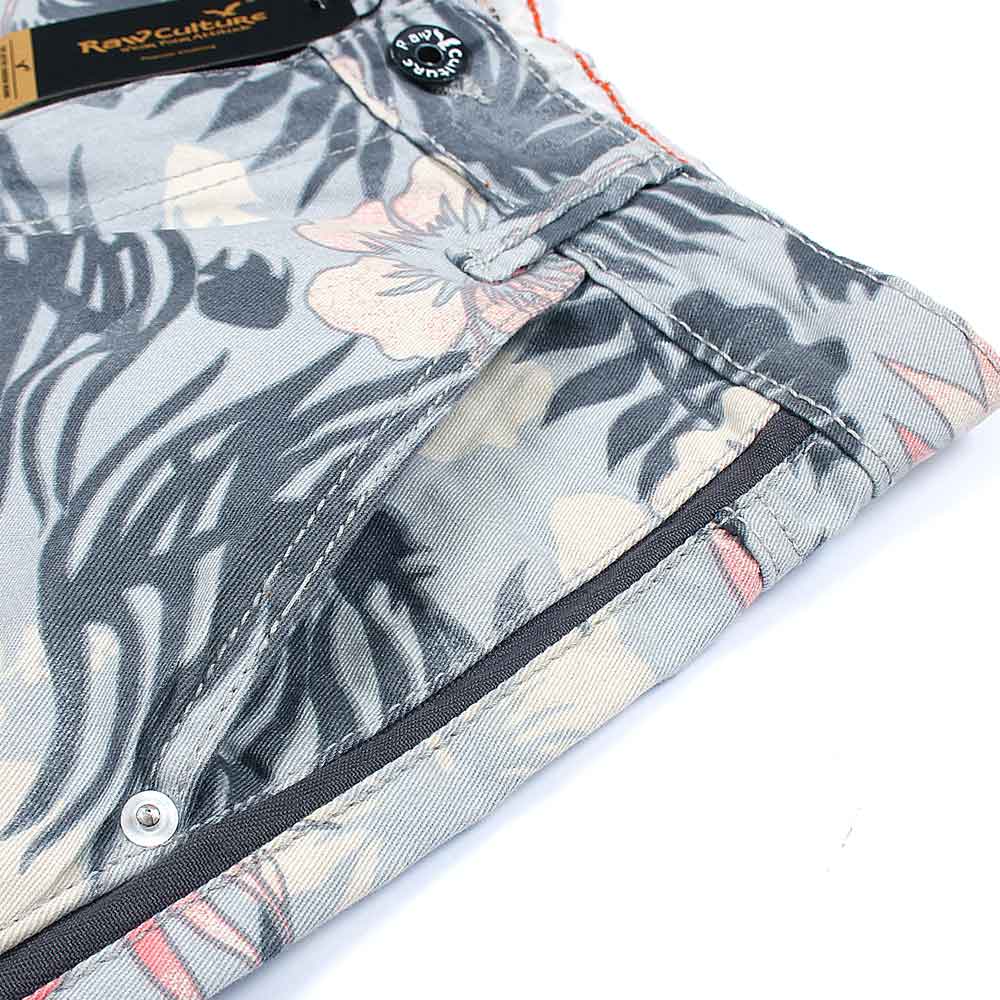 Raw culture floral  Printed Shorts-KSTS-0107-Light Blue - FactoryX.pk