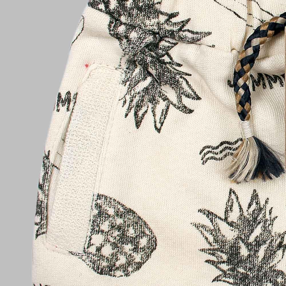 Baby club pineapple printed Nicker for kids-KNKR-0113-Butter milk