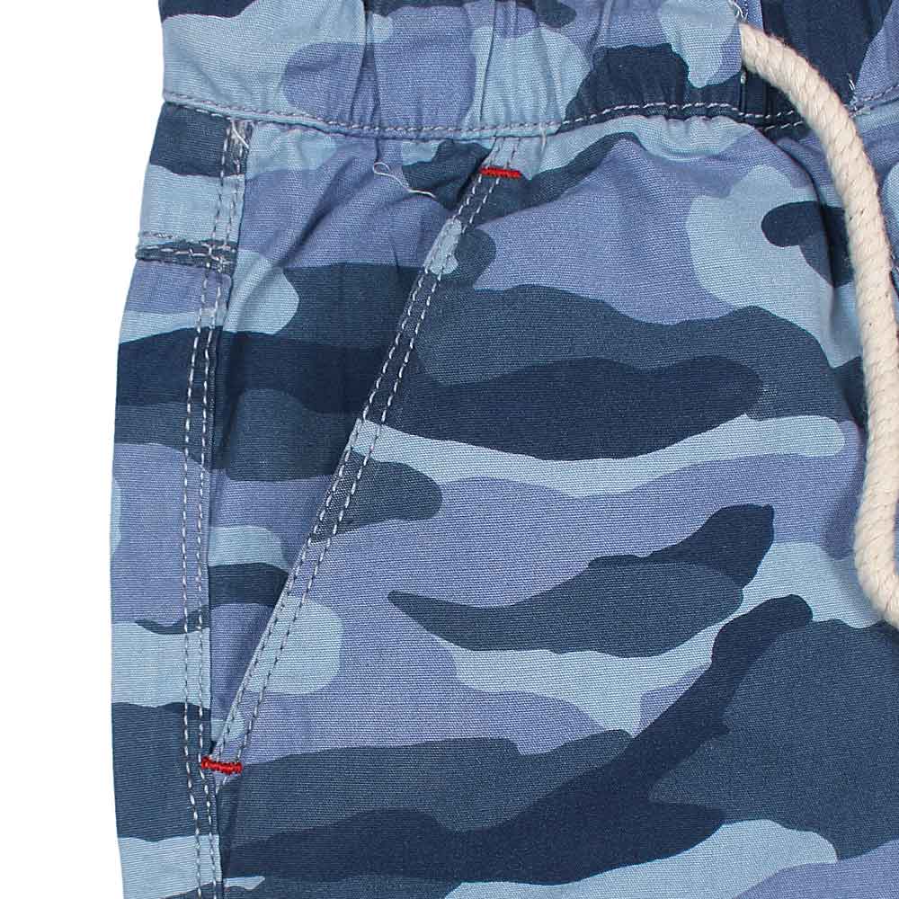 Navy Camo Print Shorts For Kids-KSTS-0112-Navy - FactoryX.pk
