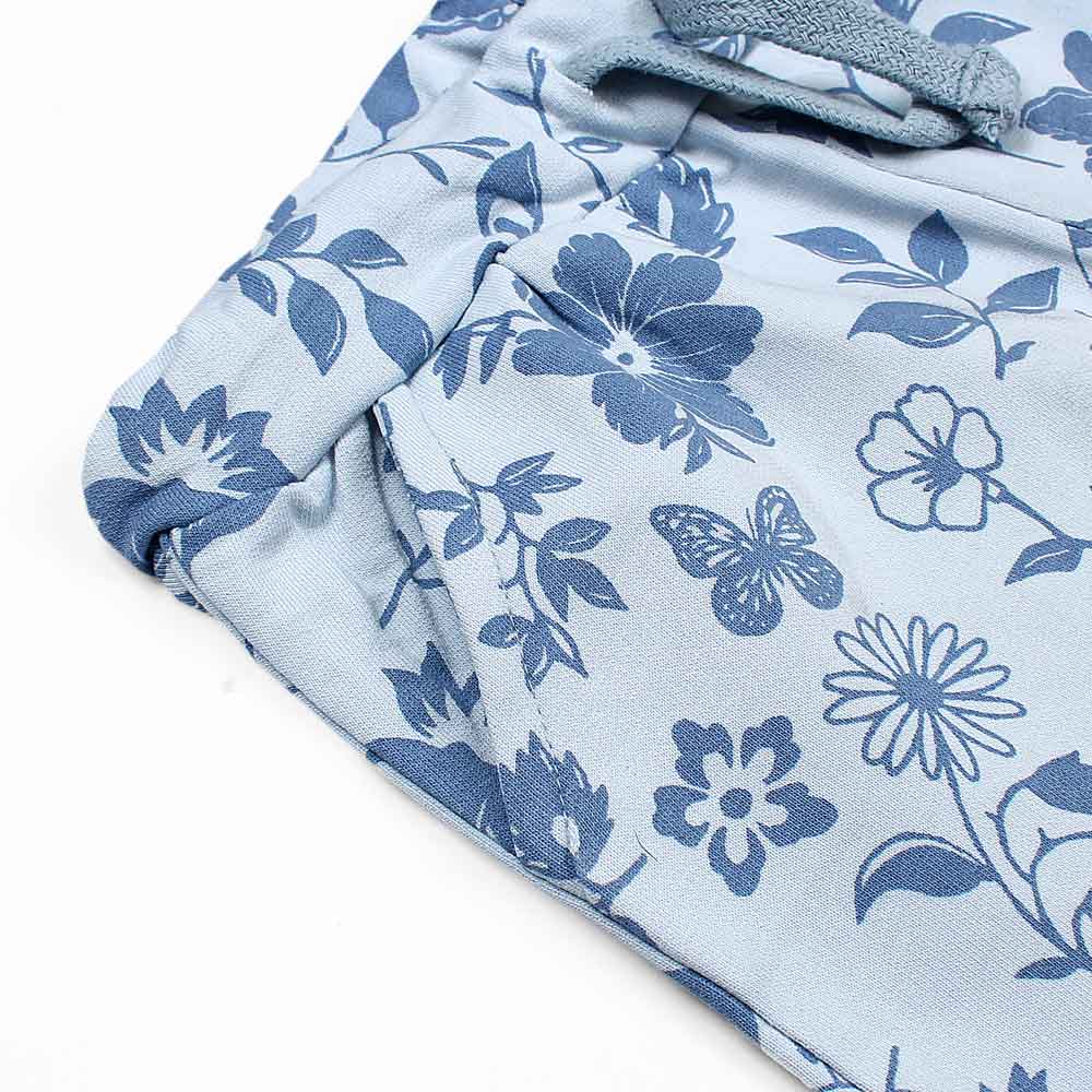 Lefties Flower print Nicker for kids-KNKR-0099-Light Sky - FactoryX.pk