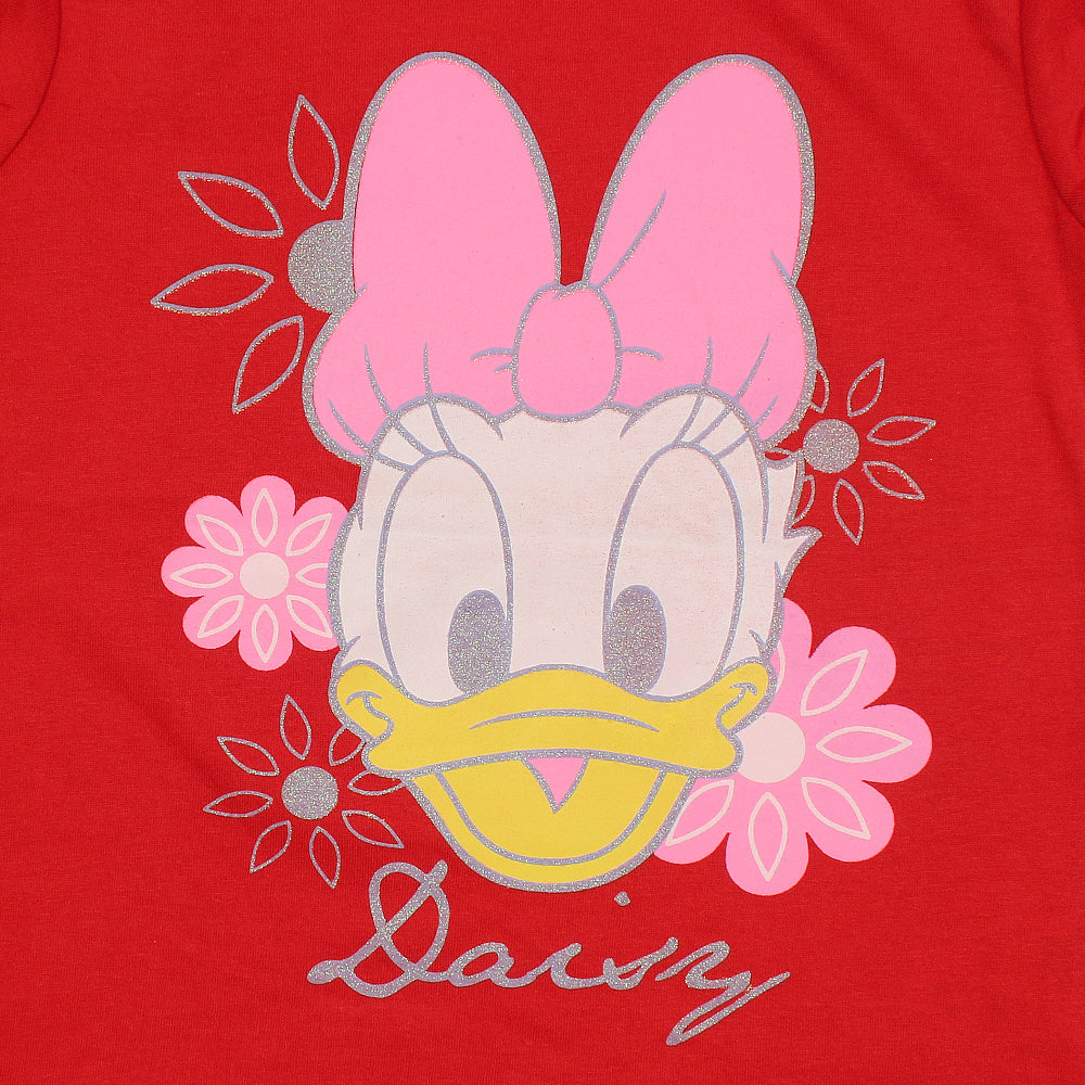 Zochee Duck Printed Girls T-shirt-KTST-2210-Red