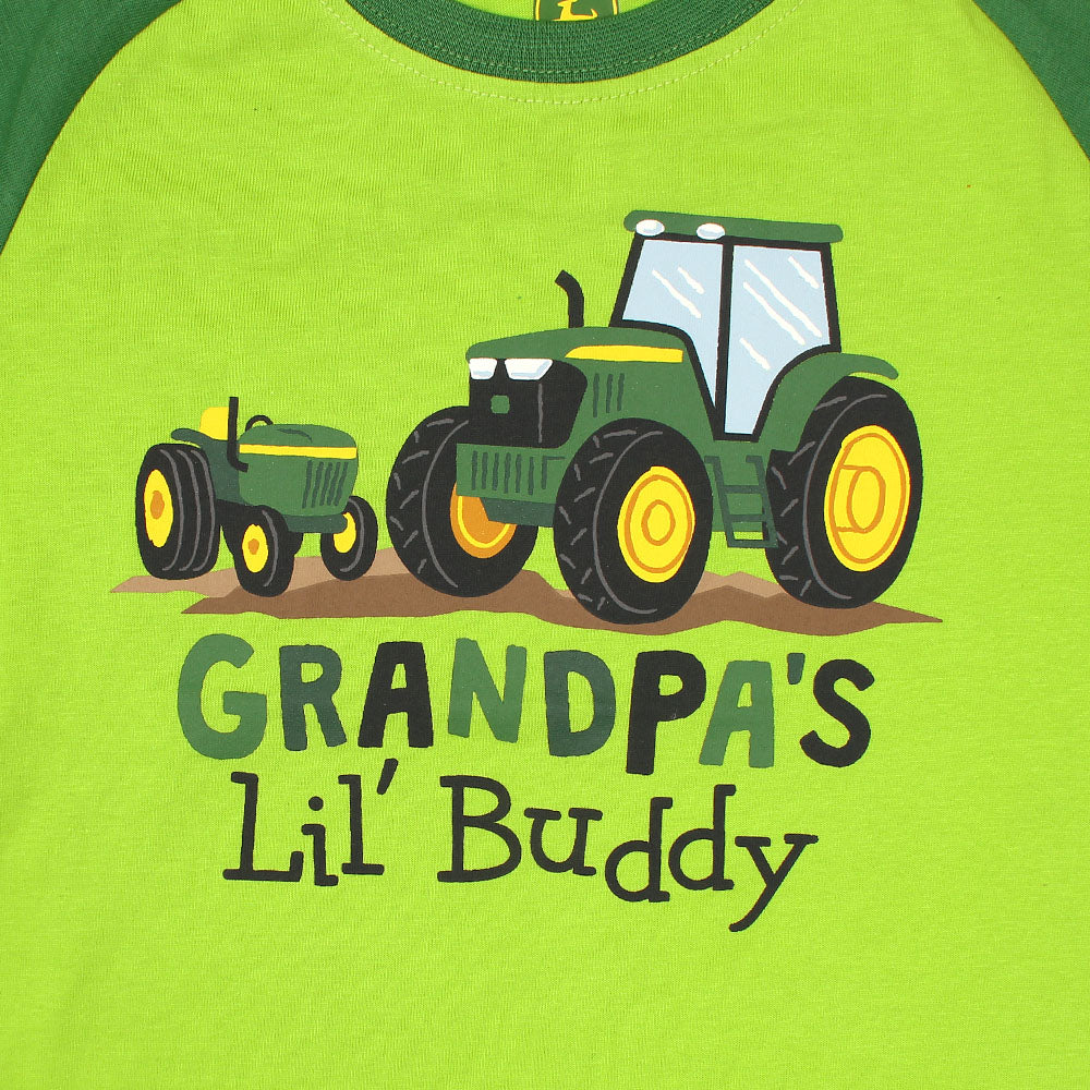 John Deere Grandpa's lil Buddy Printed Boys T-shirt-KTST-2165-Lime Emerald
