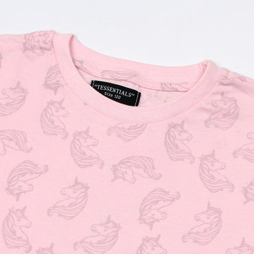 Tessentials All over Unicorn Girls Frock-KFRK-2112