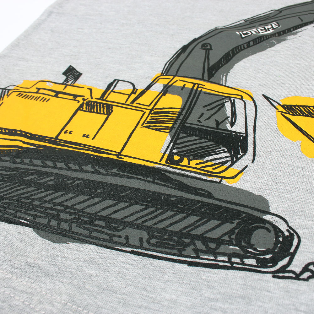 John Deere Excavator Printed Boys Tank Top-KTNKTP-2172-grey