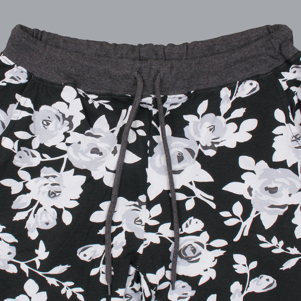 Floral Printed Trouser For Her in Blk.-LTRS-0033-Black - FactoryX.pk