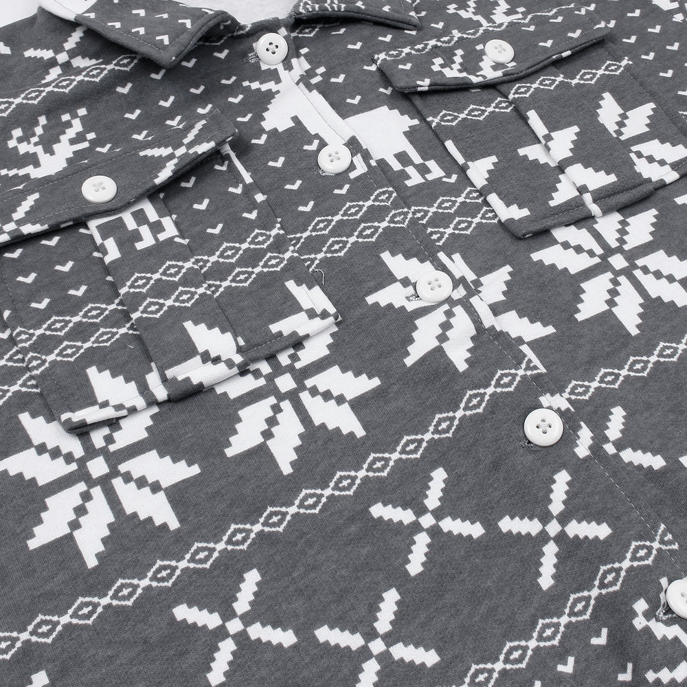 Utility Pocket Deer Print Tracksuit-Ladies-2032-Grey - FactoryX.pk