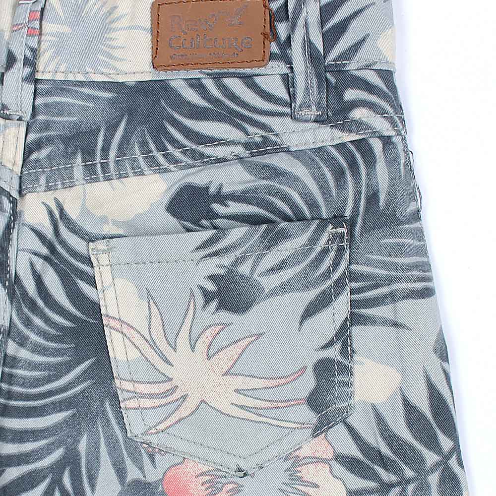 Raw culture floral  Printed Shorts-KSTS-0107-Light Blue - FactoryX.pk