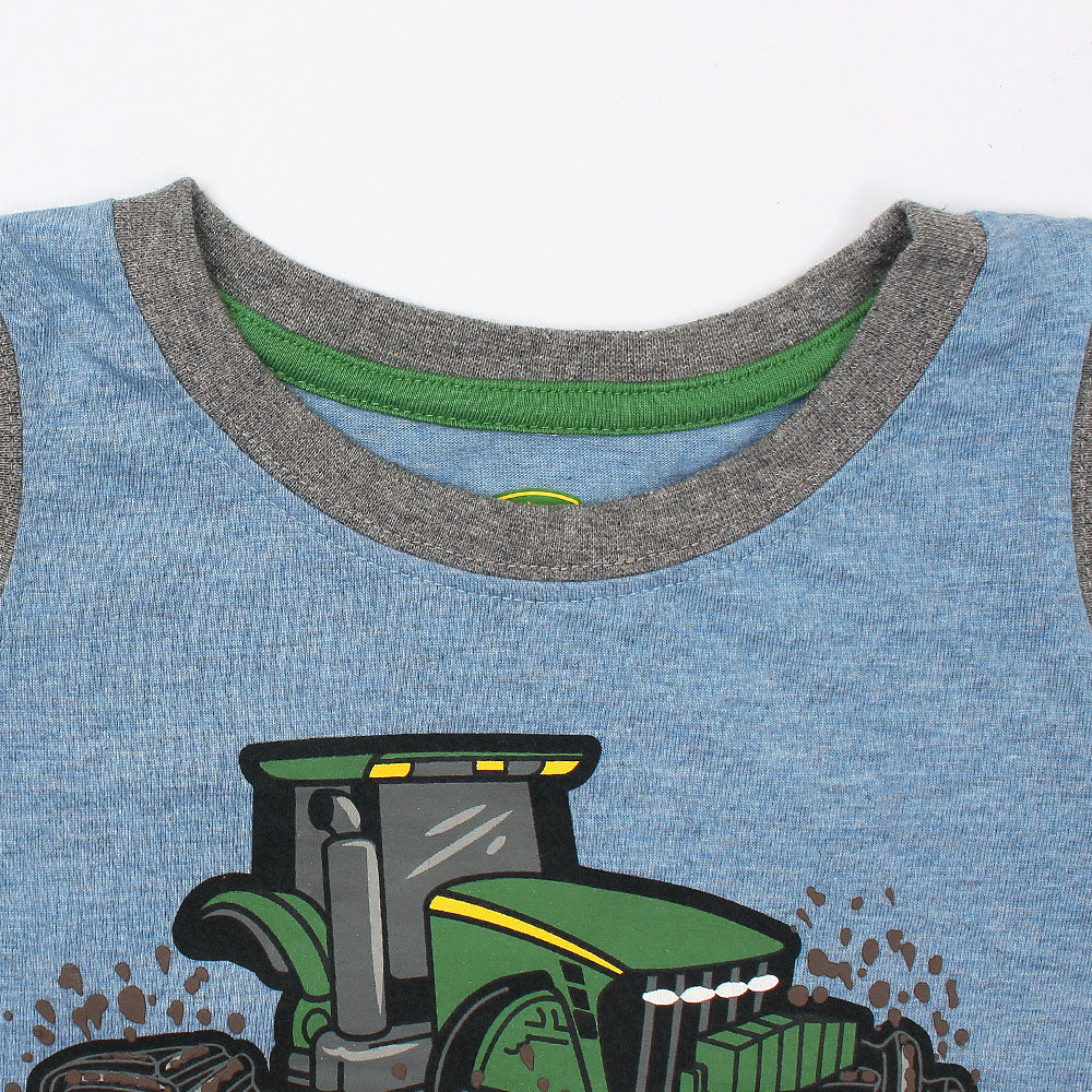 John Deere Excavator Printed Boys Tank Top-KTNKTP-2172-Sky Blue