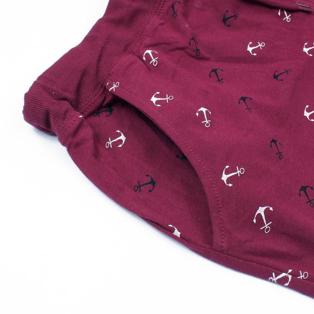 Anchor Printed Trouser For Her-LTRS-0032-Red-LT204
