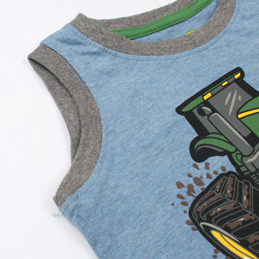 John Deere Excavator Printed Boys Tank Top-KTNKTP-2172-Sky Blue