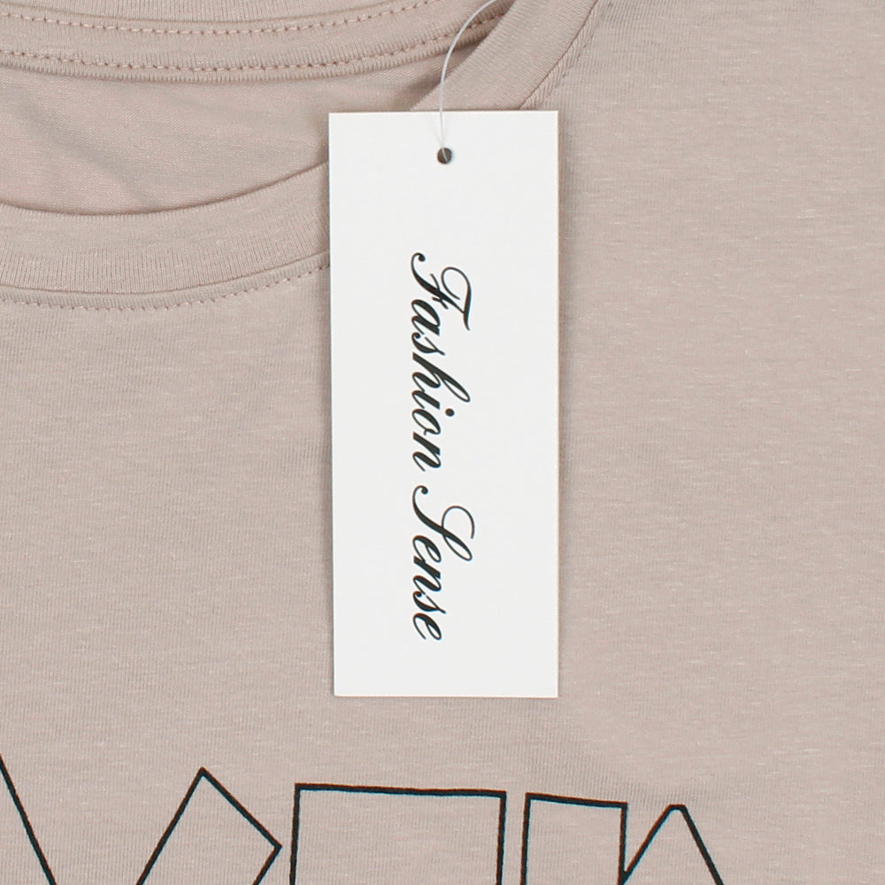 Ladypolitan One size Tiger print Long T-shirt-Nude Pink