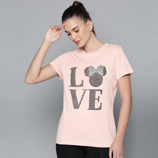 Love Stone Sequence Tees For Her-LTST-0007-Pink - FactoryX.pk