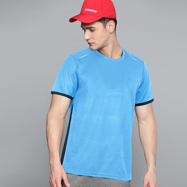 Banner Round Neck Dry-fit Tees for Men-MTST-0066-Sky Navy - FactoryX.pk