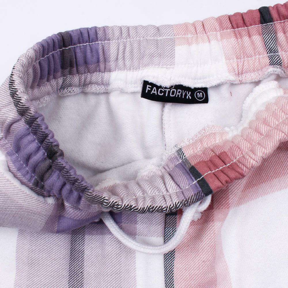 Women Check Coord Reglan Sleeve Tracksuit-Ladies-2028-Lilac Pink - FactoryX.pk