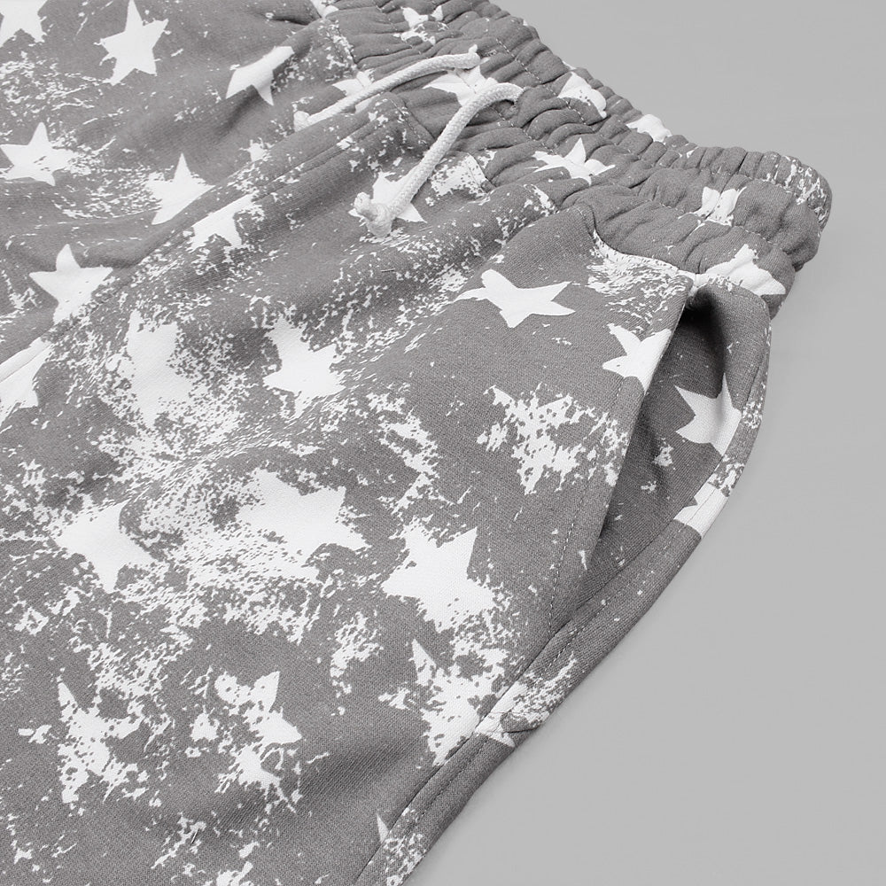 Utility Pocket Star print tracksuit-Ladies-2032-Grey - FactoryX.pk