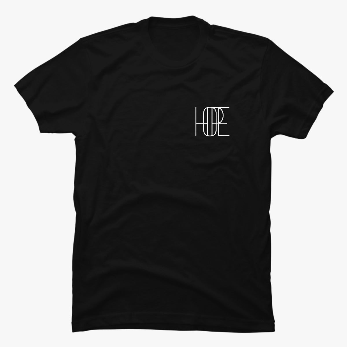 HOPE Printed Tee For Him.-MTST-0044-Black - FactoryX.pk
