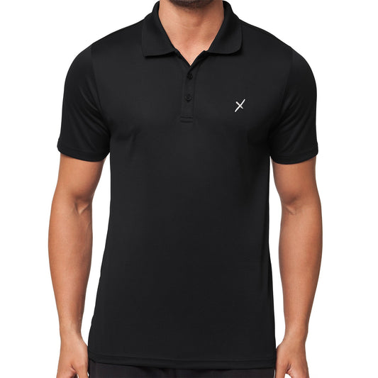 Cflex Activewear half sleeve Polo shirt-MPLO-2001-Black - FactoryX.pk