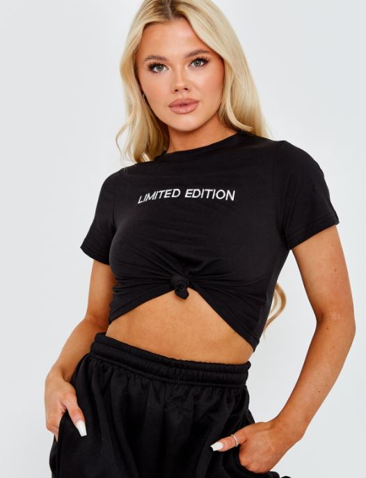 Limited Edition Crop T-Shirt Isawitfirst-LCTST-181-black - FactoryX.pk