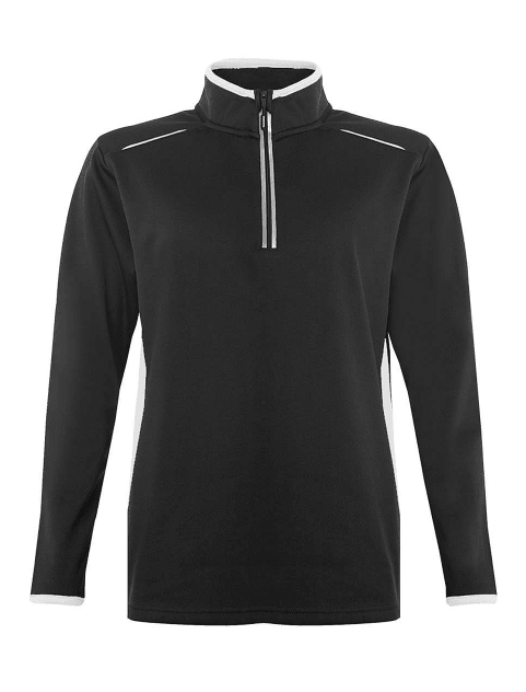 Banner Quarter zip For Men-ZQTR-0057-Black White - FactoryX.pk