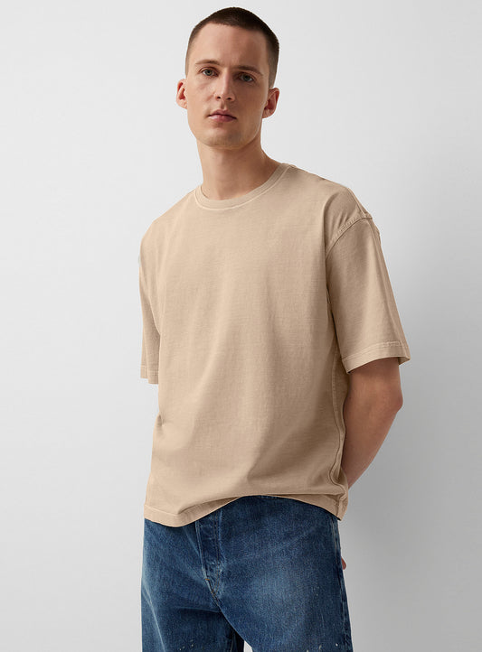 Fapak Crew Neck T-Shirt Men's-0052-Beige