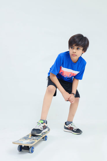 Joma Polyester Cyclone T-shirt For Boys-KTST-2192Royal Pink