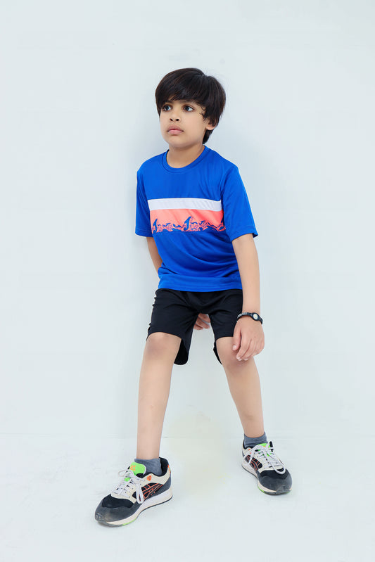 Joma Polyester Cyclone T-shirt For Boys-KTST-2192Royal Pink