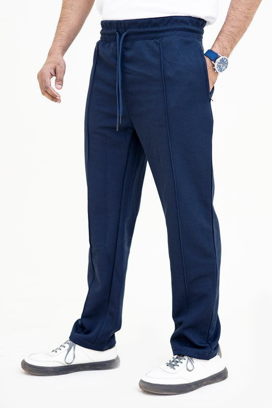 FX Relaxed Fit Pleated Trousers For Men-2599-Navy