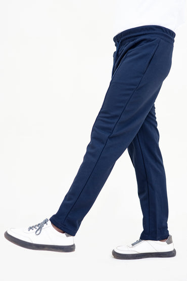 FX Relaxed Fit Pleated Trousers For Men-2599-Navy