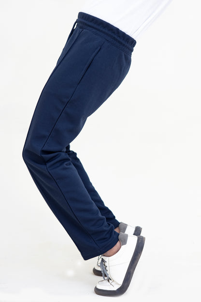 FX Relaxed Fit Pleated Trousers For Men-2599-Navy